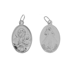 Medalik srebrny - MB Częstochowska, Jezus Miłosierny ML013