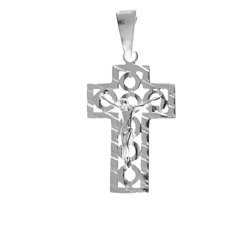 Krzyżyk srebrny z wizerunkiem Jezusa  MO082