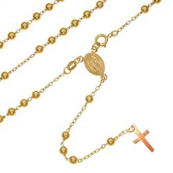 Różaniec srebrny - 5 dziesiątek pozłacany kulka gładka 4,0 mm srebro pr. 925 RC025