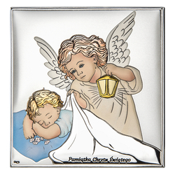 Obrazek srebrny Aniołek z latarenką niebieski DS14CC