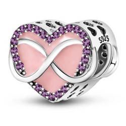 Srebrna przywieszka pr 925 Charms serce znak nieskończoności infinity PAN111