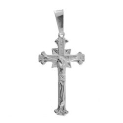 Medalik srebrny - Krzyżyk z  wizerunkiem Jezusa MO051