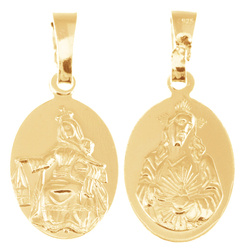 Medalik srebrny pozłacany - Matki Bożej Szkaplerznej Szkaplerz MM022ORO