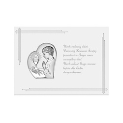Obrazek Srebrny na panelu Pamiątka Pierwszej Komunii Świętej dla chłopca DS127FNO