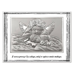 Obrazek srebrny Anioł Stróż nad dzieckiem 6623F
