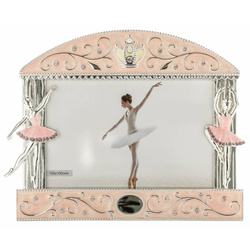 Ramka dziecięca z masy perłowej - różowa, różowe baletnice 473-3317