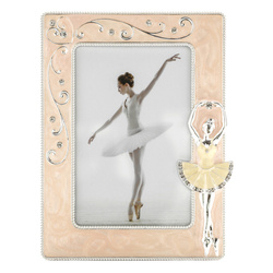 Ramka z masy perłowej - różowa, kremowa, baletnica 473-3319
