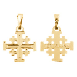 Złoty krzyżyk pr. 585 - Krzyż Jerozolimski ZK304
