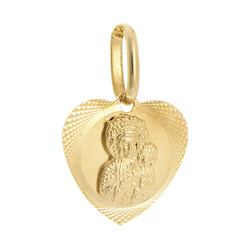 Złoty medalik pr. 585 Matka Boska Częstochowska serce ZM115